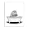 Stupell Industries Black & White Hippo In A Tub Wall Plaque
